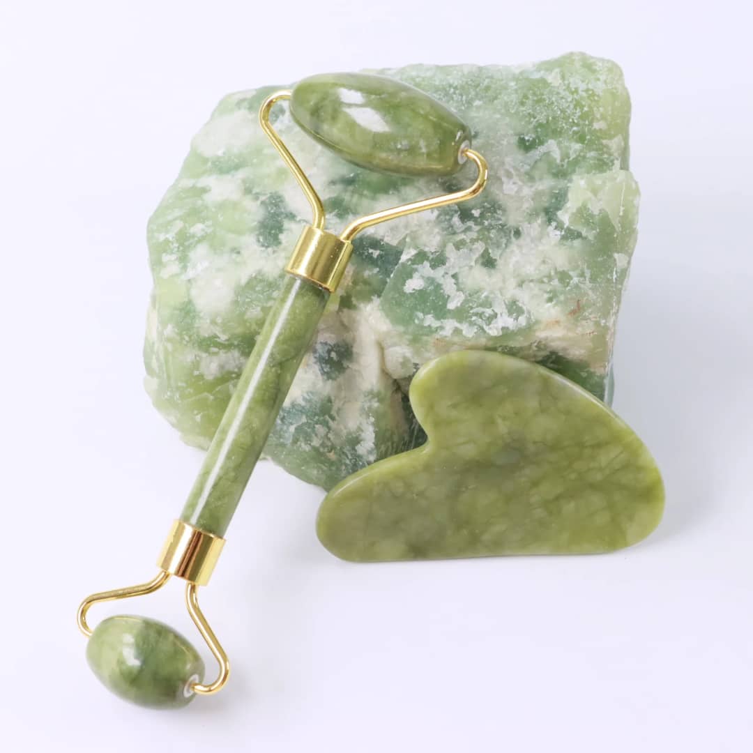 kit visage roller guasha + jade roller