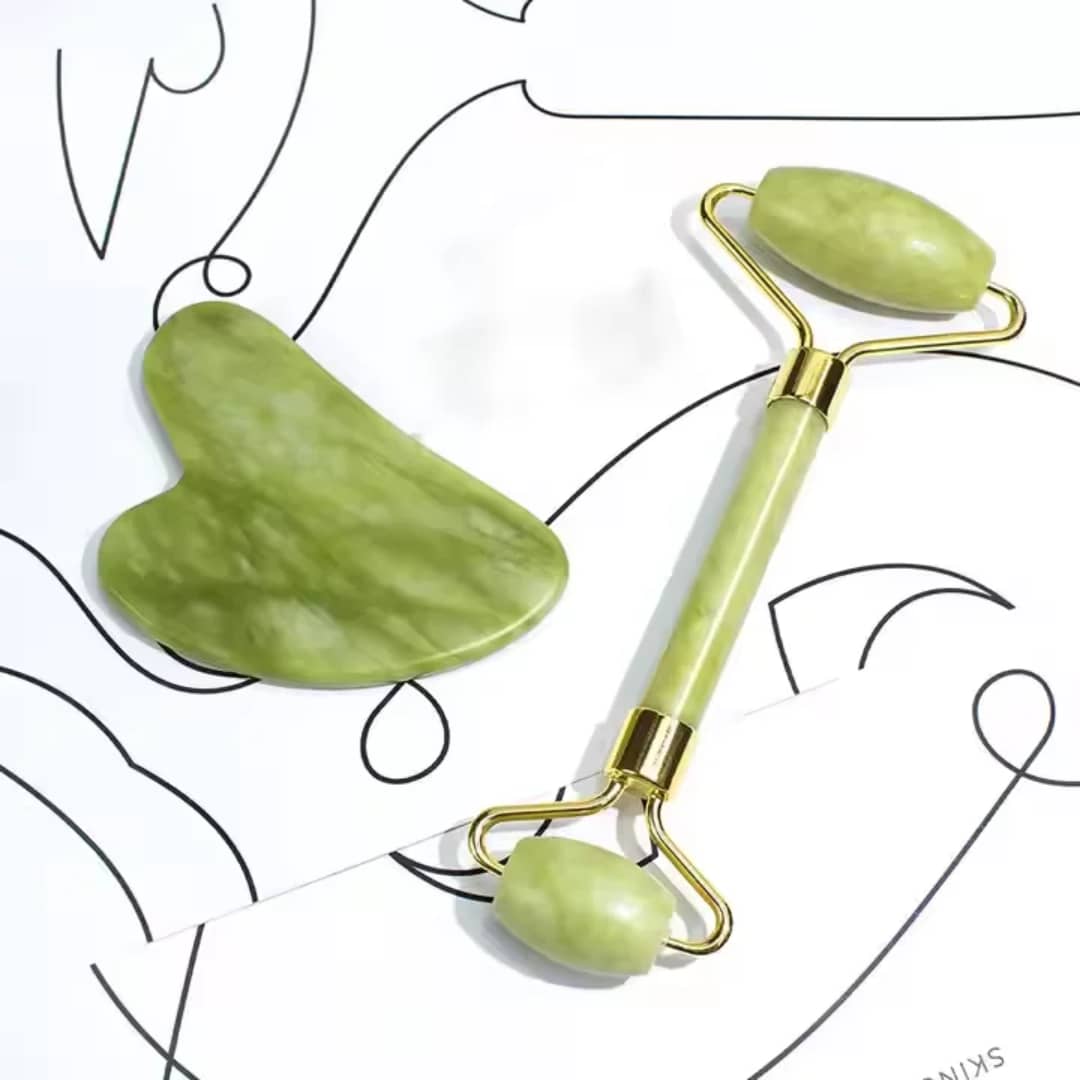 kit visage roller guasha + jade roller